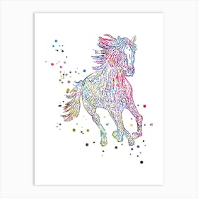 Horse running Art Print