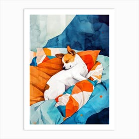 Dog Sleeping In Bed animal Dog's life 1 Art Print