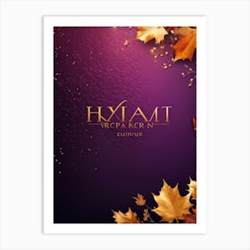 A Gradient Canvas Displaying A Purplish Pink To Gold Splash Against A Lavish Autumn Themed Backgroun (2) 1 Art Print