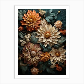 Flowers And Leaves Art Print