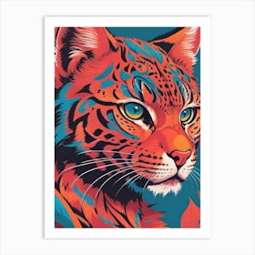 Leopard Colorful Retro Art Print