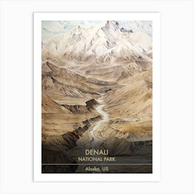 Denali National Park Watercolour 3 Art Print
