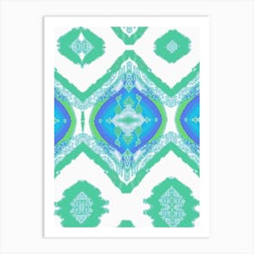 Turquoise And White Art Print