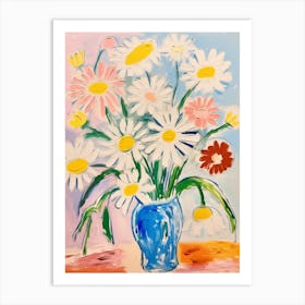 Flower Painting Fauvist Style Oxeye Daisy 1 Art Print