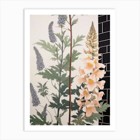 Flower Illustration Aconitum 4 Art Print