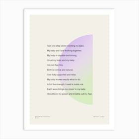 Affirmations Birth Art Print