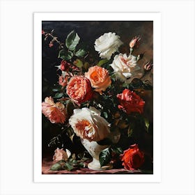 Baroque Floral Still Life Rose 10 Art Print