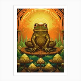 African Bullfrog On A Throne Storybook Style 9 Art Print