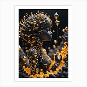 Girl In Gold Art Print