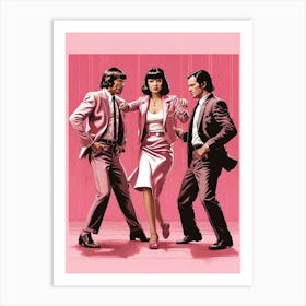 Pulp Fiction Dance Set Pink Art Print Art Print