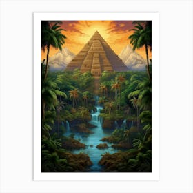 Pyramids Of Giza Highly Detailed Pixel Art Retro Ae 67494898 71cf 4a24 9515 5e476e8e7abc 2 Art Print