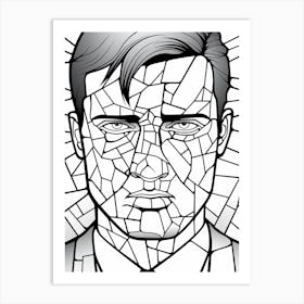 Geometric Stained Glass Effect Face 2 Art Print