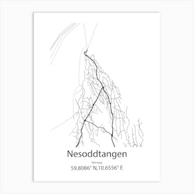 Nesoddtangen,Norway Minimalist Map Art Print