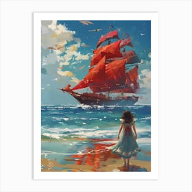 Ship On The Beach Art Print