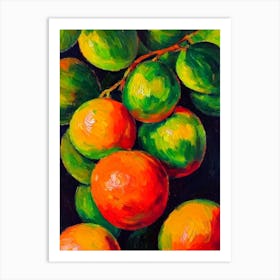 Pummelo Fruit Vibrant Matisse Inspired Painting Fruit Art Print