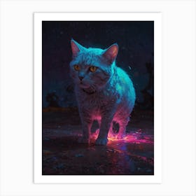 Cat In The Dark 5 Art Print