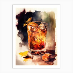 Old Fashioned Cocktail drinks Art Print