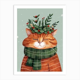 Christmas Cat 8 Art Print