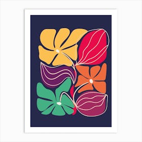 Colorful Abstract Flowers Art Print