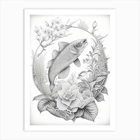 Bekko Koi Fish Haeckel Style Illustastration Art Print