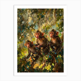 Three Chimpanzees 1 Art Print