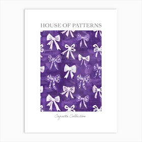 White And Purle Bows 1 Pattern Poster Art Print