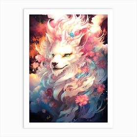 Fox Intricate Flower Art Print