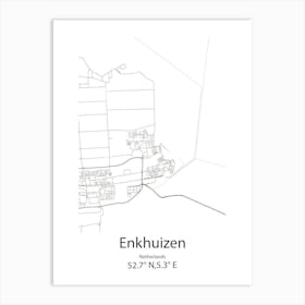 Enkhuizen,Netherlands Minimalist Map Art Print