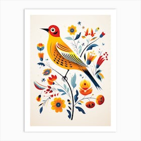 Scandinavian Bird Illustration Yellowhammer 4 Art Print