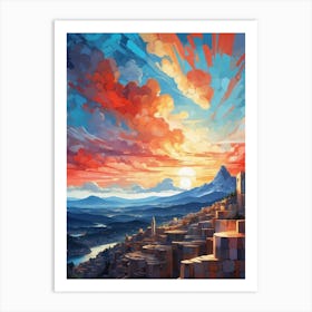 Sunset Over The City Art Print