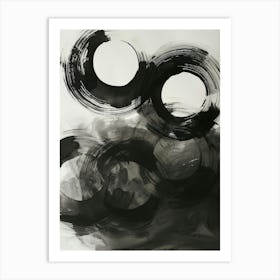 Black And White Circles 5 Art Print