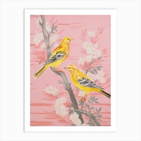 Vintage Japanese Inspired Bird Print Yellowhammer 2 Art Print