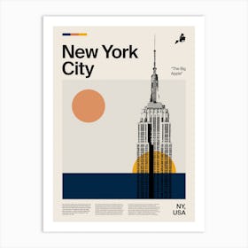 Mid Century New York City Travel Art Print