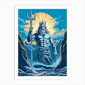 Poseidon Pop Art 11 Art Print
