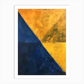 Blue And Yellow Triangles Art Print