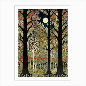 William Morris Moonlight Forest 9 Art Print