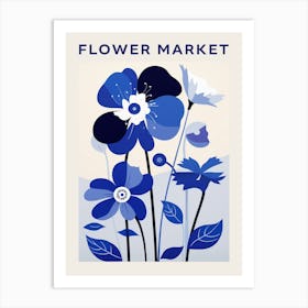 Blue Flower Market Poster 2 Art Print