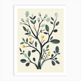 Ebony Tree Flat Illustration 1 Art Print