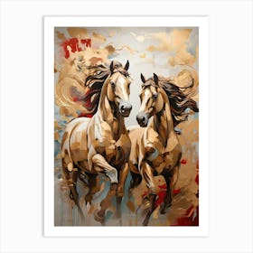 Two Horses Running 10 Art Print