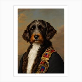 Wirehaired Pointing Griffon Renaissance Portrait Oil Painting Art Print