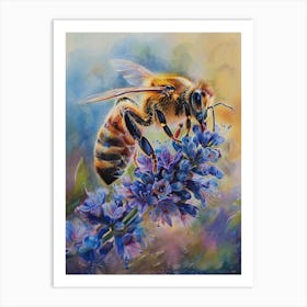 Honey Bee Pastel Watercolour 2 Affiche