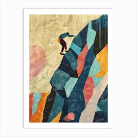 Bouldering Project Austin Texas Colourful Blockprint 2 Art Print