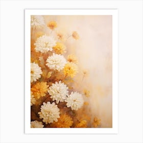 White And Yellow Dahlias Art Print