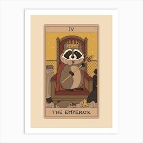 The Emperor   Raccoons Tarot Art Print