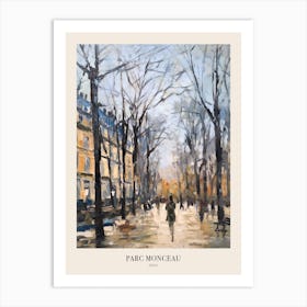 Winter City Park Poster Parc Monceau Paris France 3 Art Print