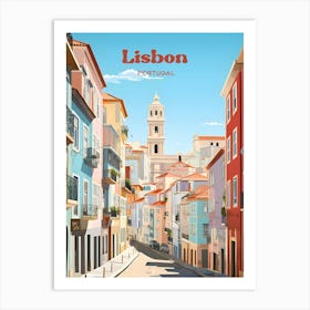 Lisbon Portugal Streetview Modern Travel Art Art Print