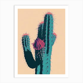 Mammillaria Cactus Minimalist Abstract Illustration 3 Art Print