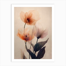 Parchment Flowers No 2 Art Print