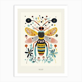 Colourful Insect Illustration Wasp 11 Poster Art Print