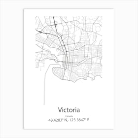 Victoria,Canada Minimalist Map Art Print